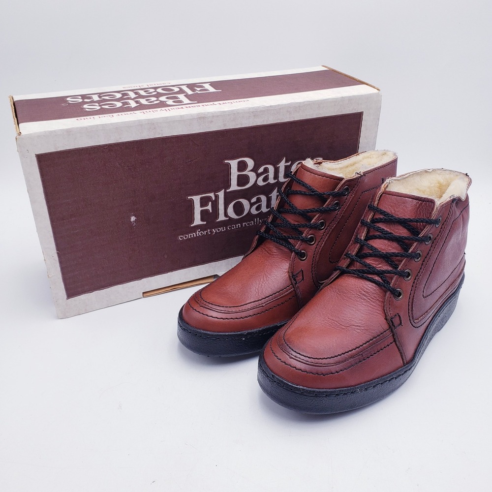 Bates Floaters Boots Brown Shearling Lined Leather Lace Up Chukka Boot Men's 7